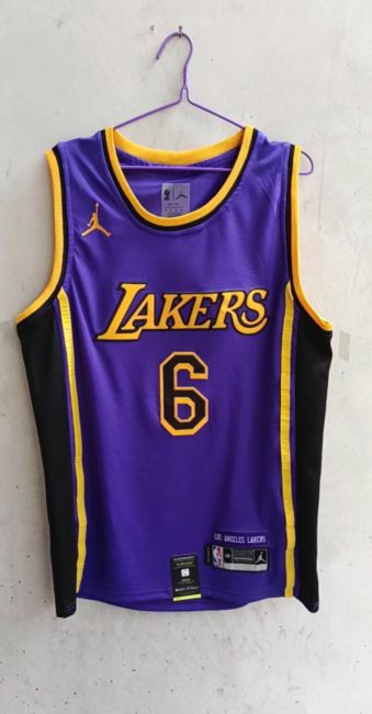 Men Los Angeles Lakers #6 James Purple Season 22-23 NBA Jersey->brooklyn nets->NBA Jersey
